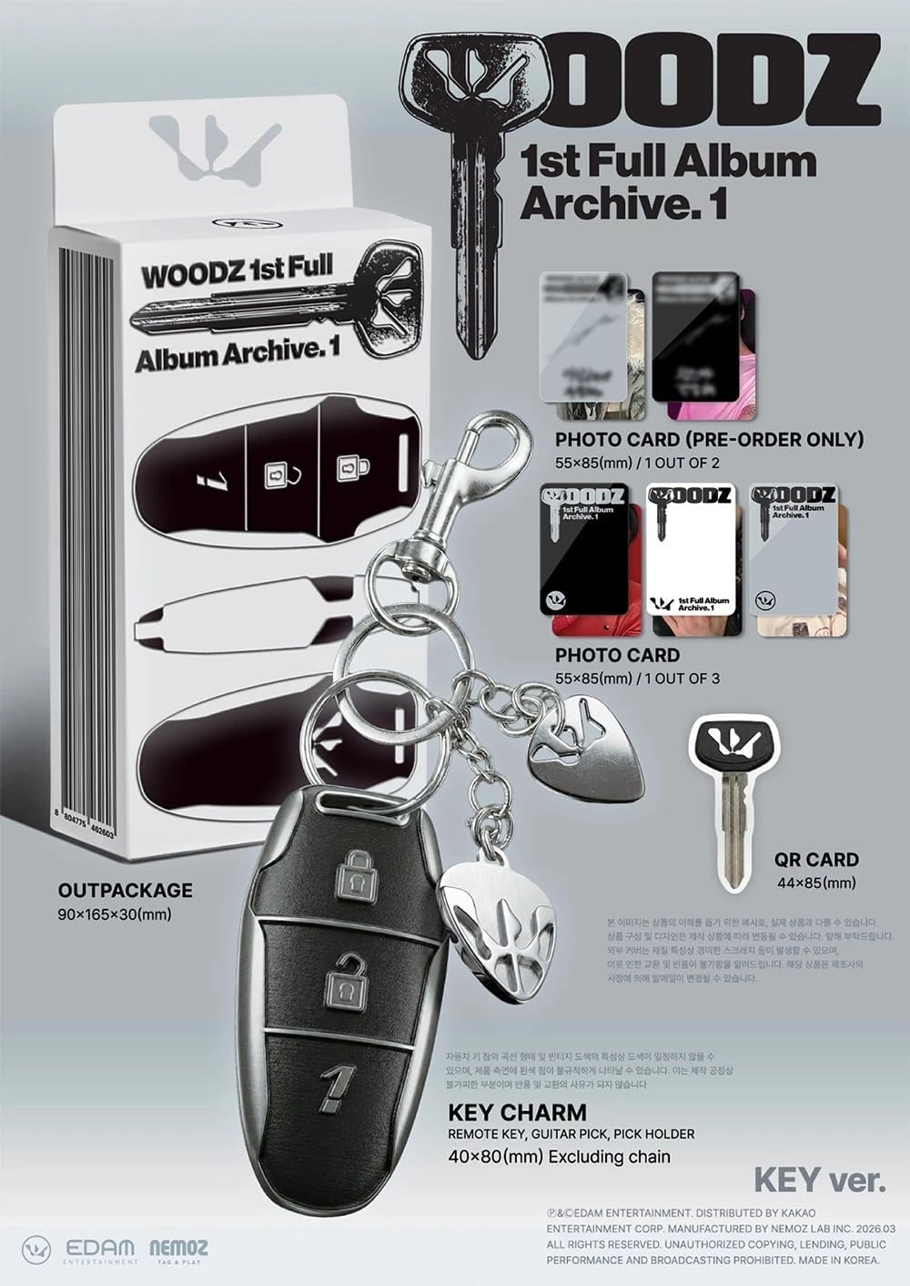 WOODZ [OO-LI] 1st Full Album [ARCHIVE. 1] (KEY Version) - Includes QR Card, Key Charm, Photocard Set, Official Sealed Merchandise