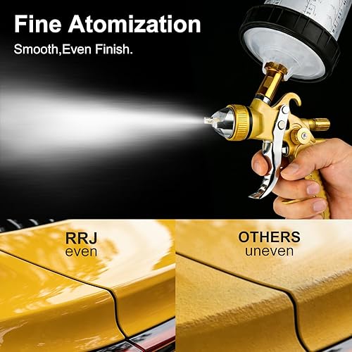 Miniatura 4 de HVLP - Kits de pistola de pulverización con boquillas de 1.4/1.7/0.098 in y regulador de compresor de aire, 2 juegos de pistolas de pintura