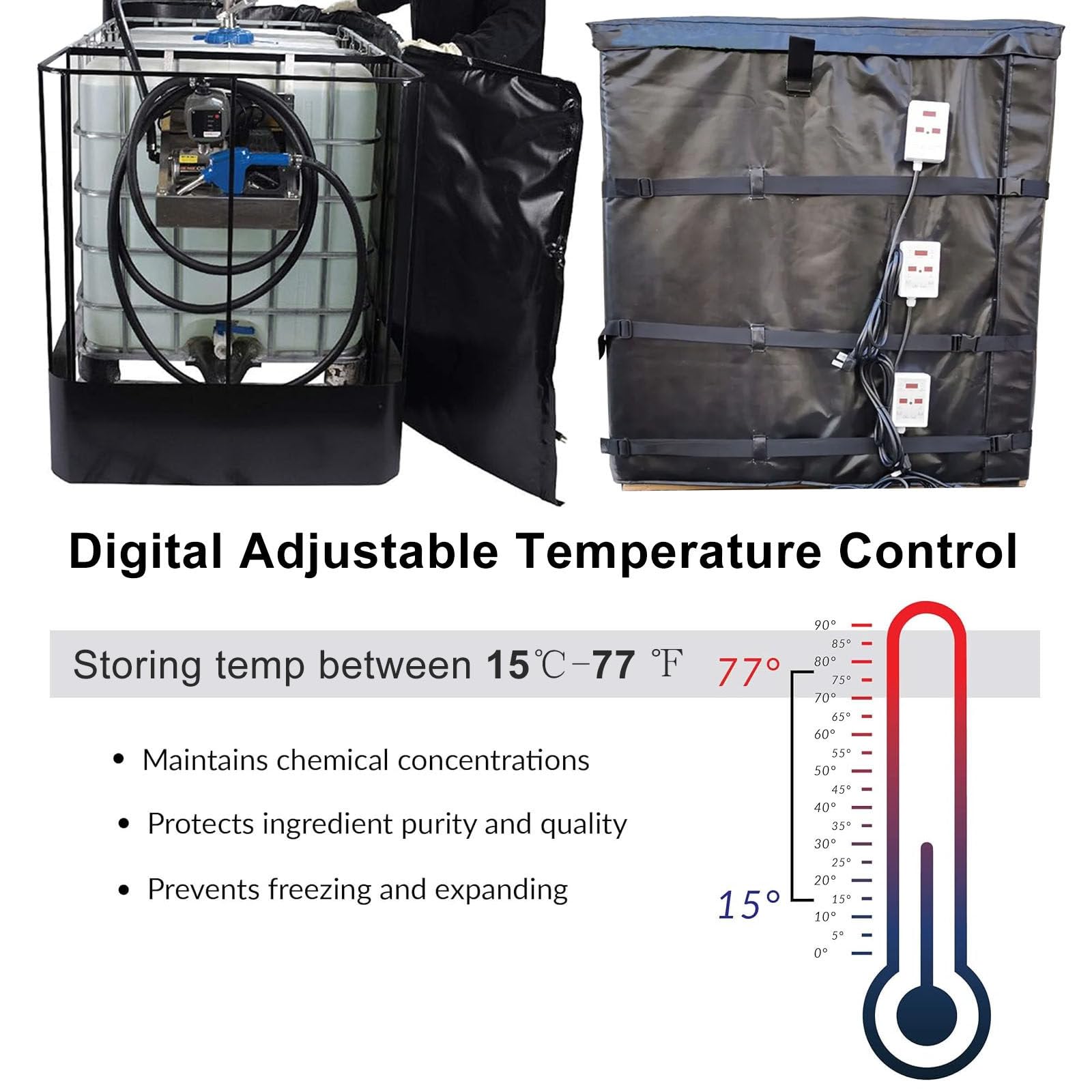 Ibc Ton Vatverwarming, Verwarmingsdeken Voor Vaten, 264 Gallon (1000L) Olievatverwarming, Digitale Thermostaat Aanpassen, Waterdichte Isolatie, Voor Ibc Plastic Tank,Black-220V Ibc Ton Vatverwarming, Verwarmingsdeken Voor Vaten, 264 Gallon (1000L) Olievatverwarming, Digitale Thermostaat Aanpassen, Waterdichte Isolatie, Voor Ibc Plastic Tank,Black-220V