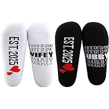 MBMSO Couples Socks Set Newlyweds Gift Socks Hubby and Wifey Est. 2025 Wedding Gift for Bride and Groom Socks Engagement Gift