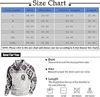 Vista 3 de JJHAEVDY Mens Sweatshirts Long-Sleeve Botton Sweater Stand Collar Print Sweatshirt Lightweight Casual Pullover Outdoor Shirt