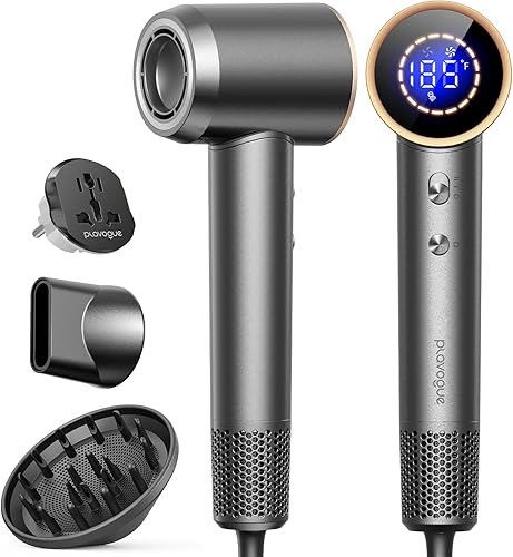 Secador de pelo, secador automático de doble voltaje profesional de alta velocidad de 160000 rpm, difusor iónico, secador de pelo para secado