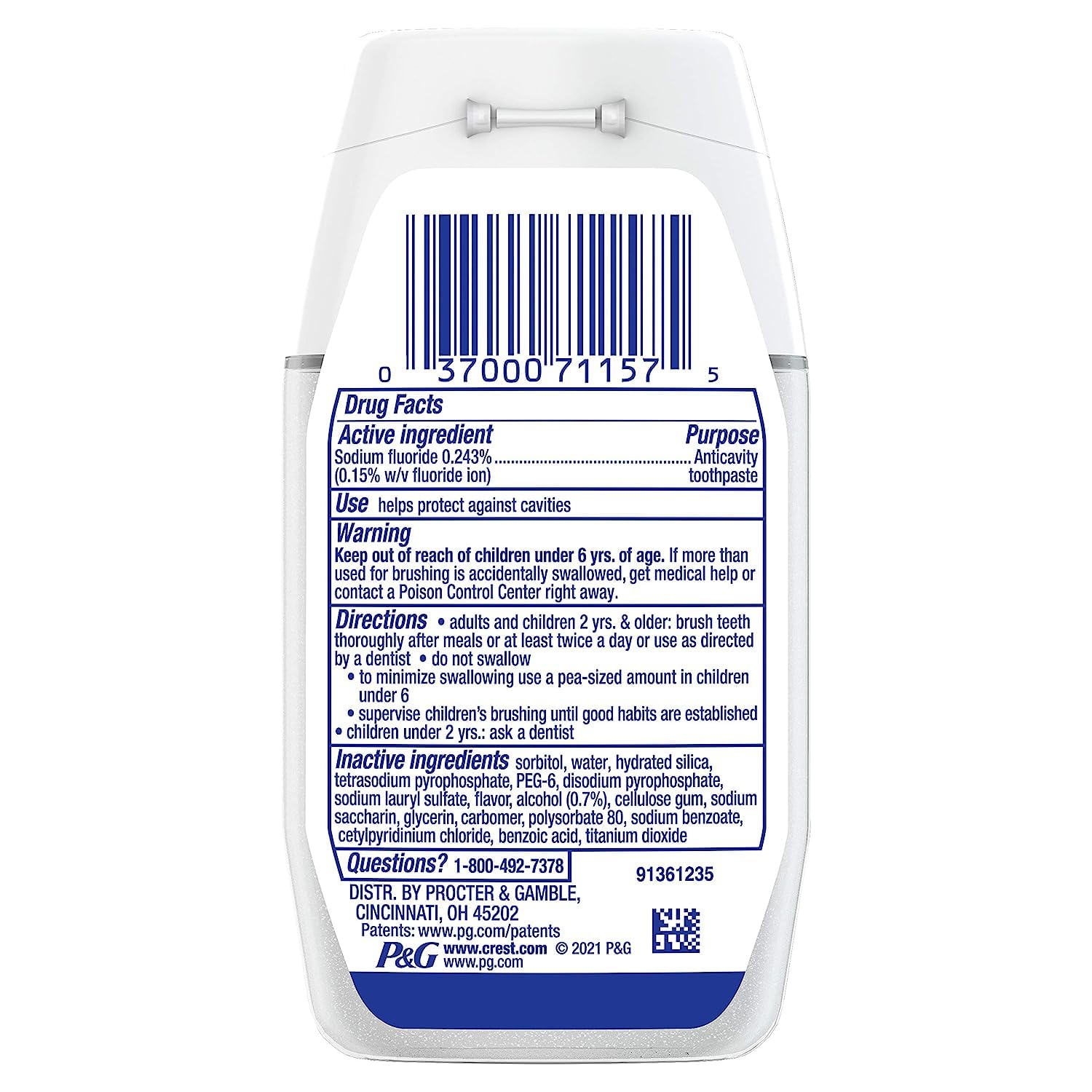 Crest Complete Plus Scope 3-in-1 Teeth Whitening Liquid Gel Toothpaste 4.6 Ounce (Pack of 6)