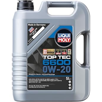 LIQUI MOLY Top Tec 6600 0W-20 | 5 L | Synthesis Technology Engine Oil | | 21441 / 21411, Top Tec 6600 0W-20