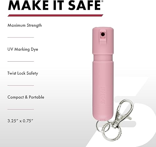 Miniatura 10 de SABRE Mighty Discreet Pepper Spray, 16 ráfagas, rango de 12 pies (13.1ft), diseño ultracompacto que es más fácil de llevar, 40 % más pequeño que