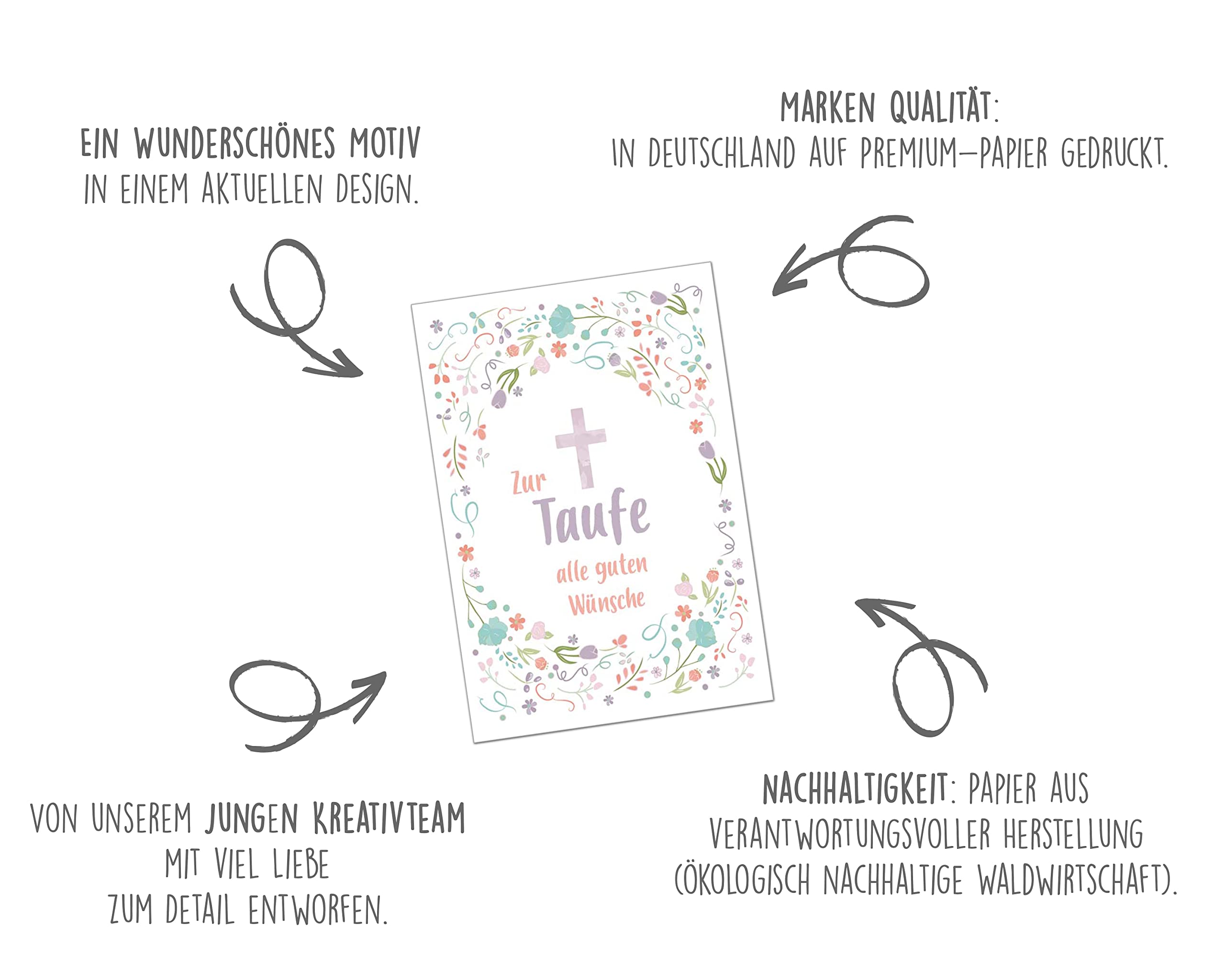 Edition Seidel Tarjeta De Felicitación Para Bautizo Con Sobre. Tarjeta De Bautizo Para Bautizo, Rama De Paloma Y Niña (ET163 SW022
