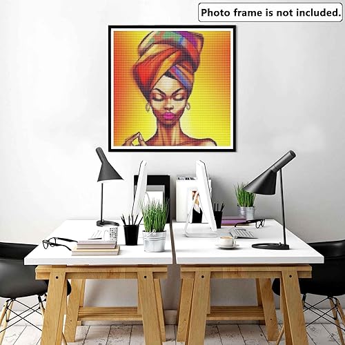 Miniatura 2 de Yomiie Kits de pintura de diamantes 5D, arte colorido de mujer africana, kit de taladro completo por números, pintura de niña con diamantes, Pit