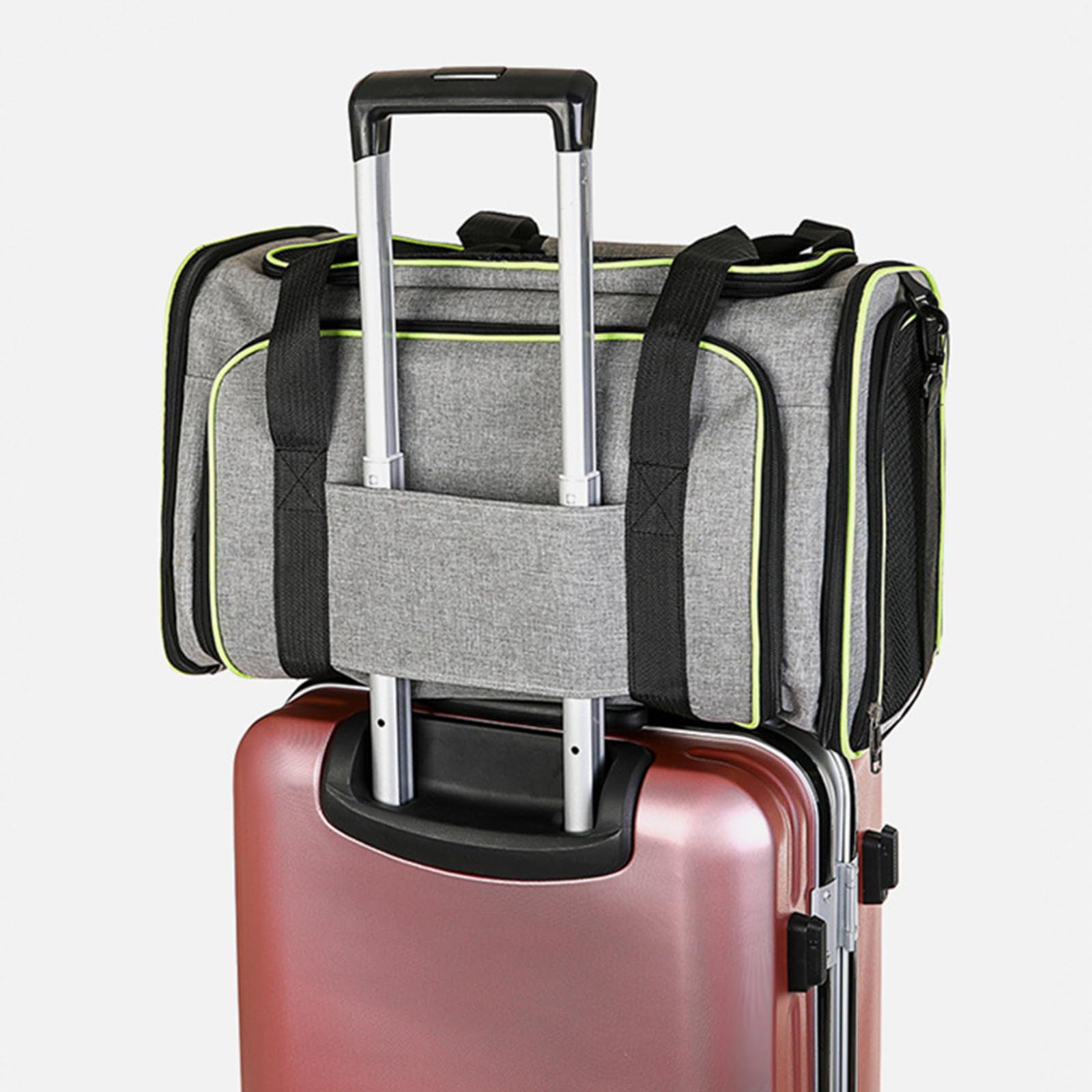 Transportín blando para gatos, aprobado por aerolíneas para gatos medianos, animales pequeños y cachorros de menos de 15 libras, bolsa de viaje expandible para mascotas con 2 lados para perros peque