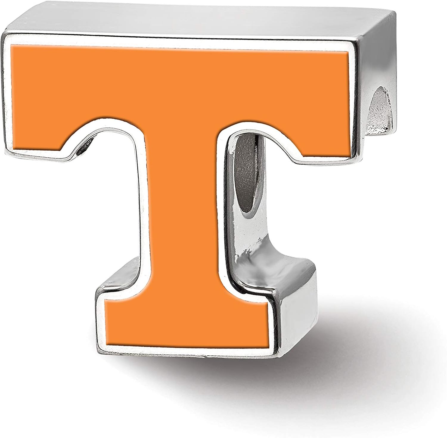 Sterling Silver LogoArt University of Tennessee Enameled Logo Bead, Sterling Silver