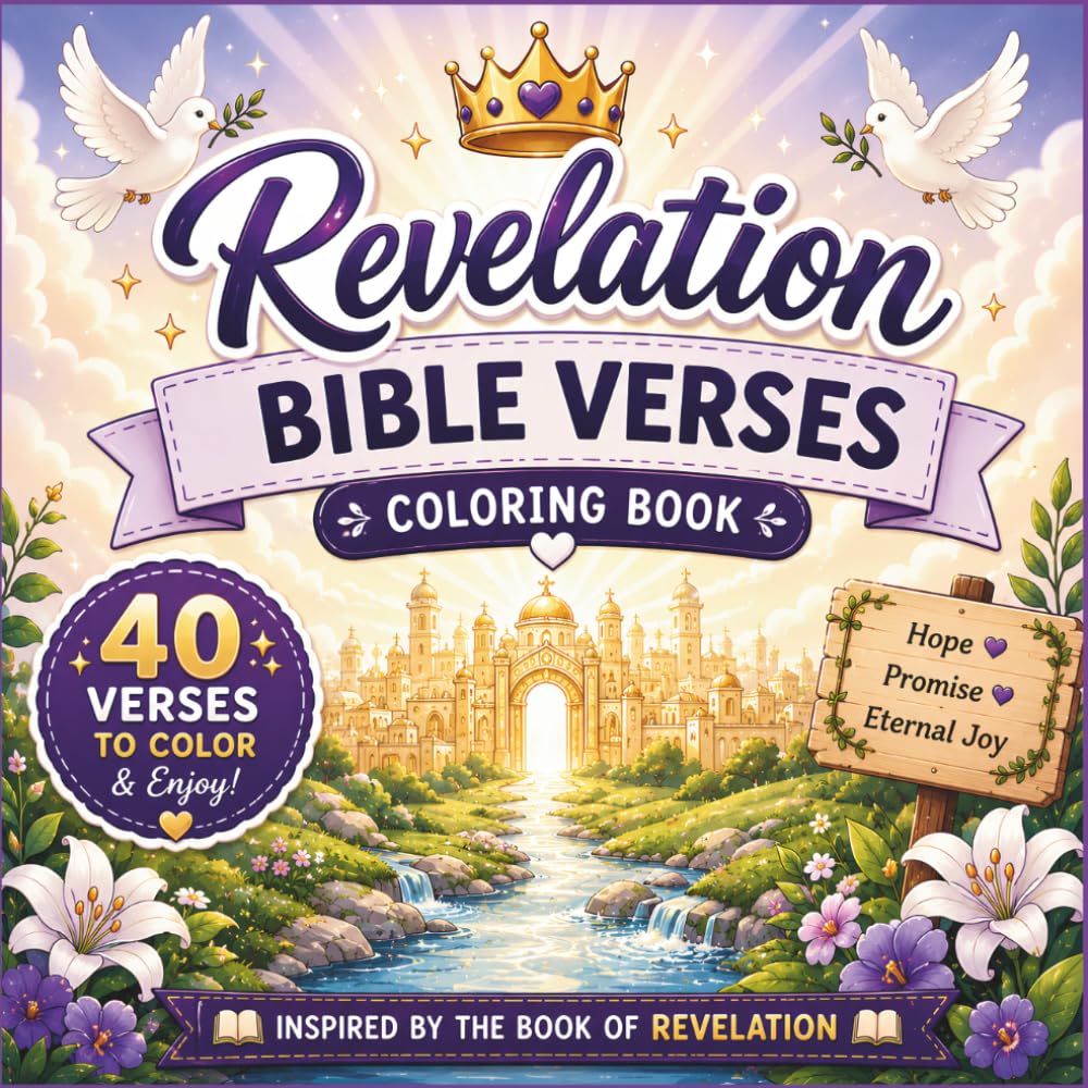 Revelation Bible Verses Coloring Book: 40 Inspiring Bible Verses from the Book of Revelation to Color, Reflect, and Grow in Faith