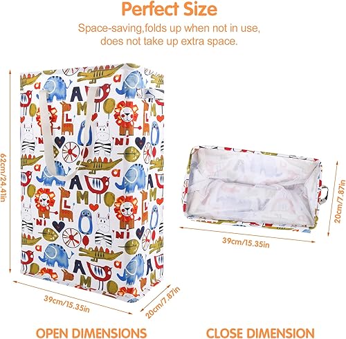 Vista 2 de Odonata Cesta de lavandería plegable con asas delgadas para ropa sucia, cesta estrecha para ropa sucia, bolsa estrecha de lavandería, cesta plegable