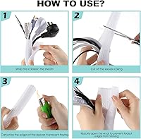 Vista 6 de AGPTEK Cable Sleeve Cover, 10ft - 1 inch Cord Management Wire Organizer Under Desk, Home Office Computer Wire Cover Hider Cord Protector, Protect