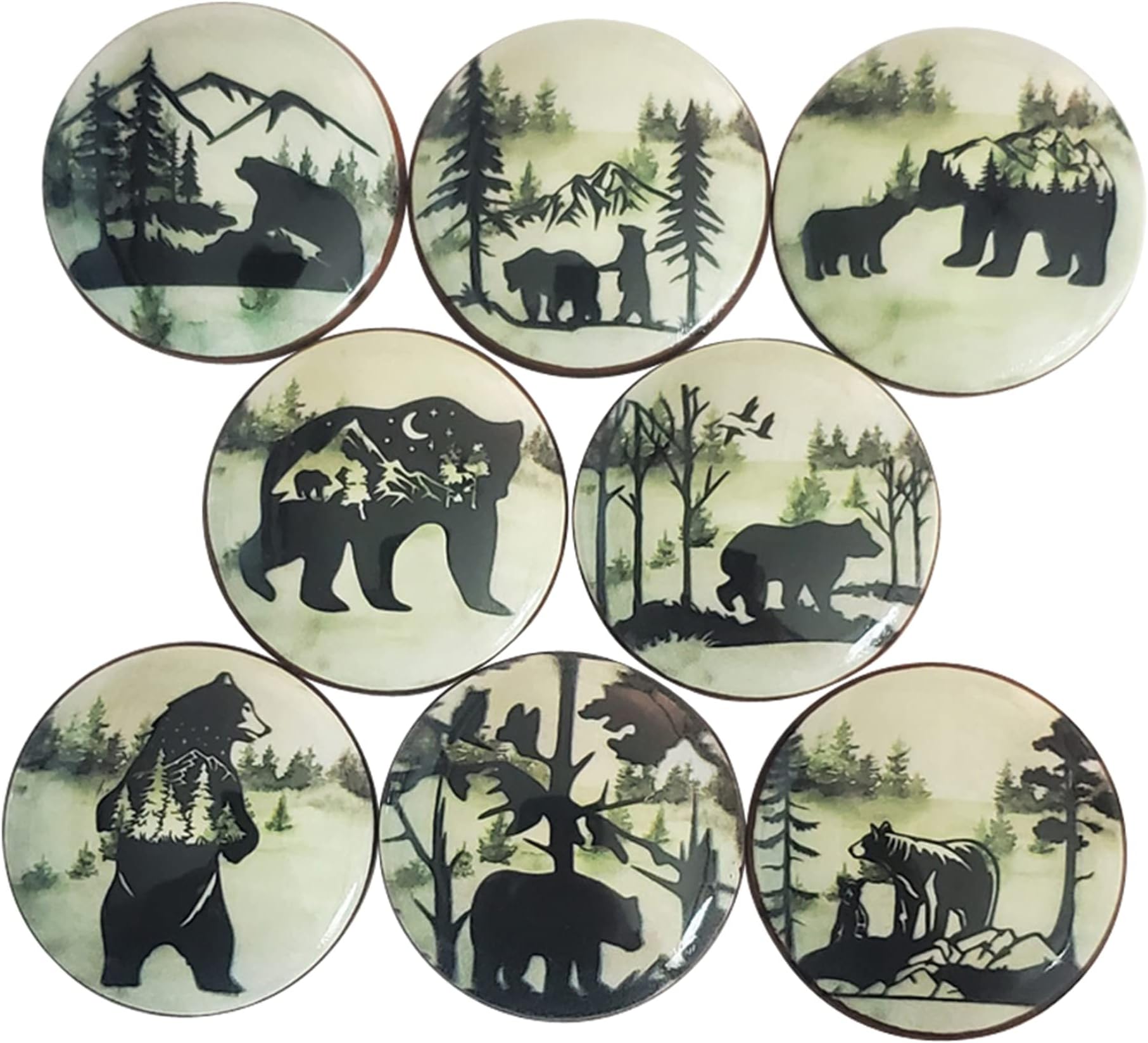 Rustic Black Bear Drawer Pulls (Set of 4 Knobs)