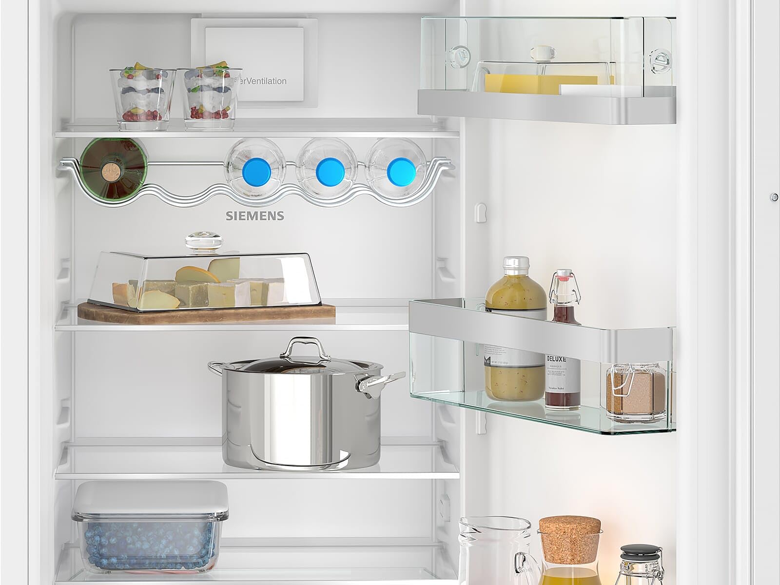 SIEMENS KI82LADD0 iQ500, frigorifero da incasso con congelatore, nicchia 177,5 x 56 cm, raffreddamento da 246 l + congelatore da 34 l, prodotto in Germania, hyperFresh per una freschezza più lunga,