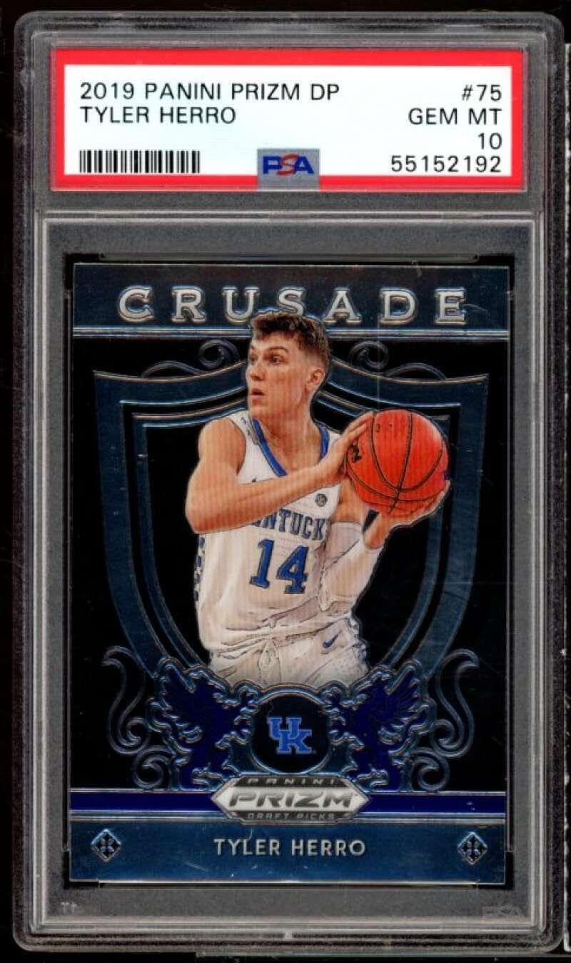 Tyler Herro Rookie Card 2019-20 Panini Prizm Draft Picks #75 PSA 10 - Basketball Slabbed Rookie Cards