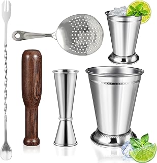 5 Pcs Mint Julep Cups Set 12 oz Stainless Steel Beaded Mint Julep Cups S...