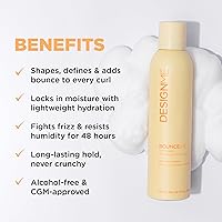 Vista 2 de Design.Me BOUNCE.ME - Mousse para rizos Mousse ligero para definir rizos para cabello ondulado y rizado, control de encrespamiento, resistente a