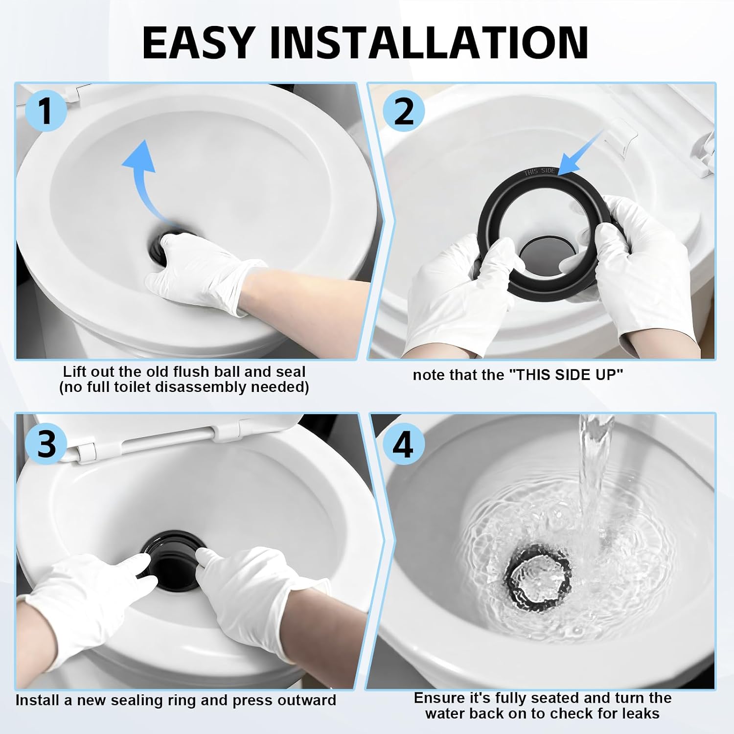 UYYE RV Toilet Seal Replacement for Dometic 300/310/320 ，Premium Flush Ball Seal & Flange Gasket Kit 385311658, Fixes Water Leaks and Bad Odors, 2-Pack