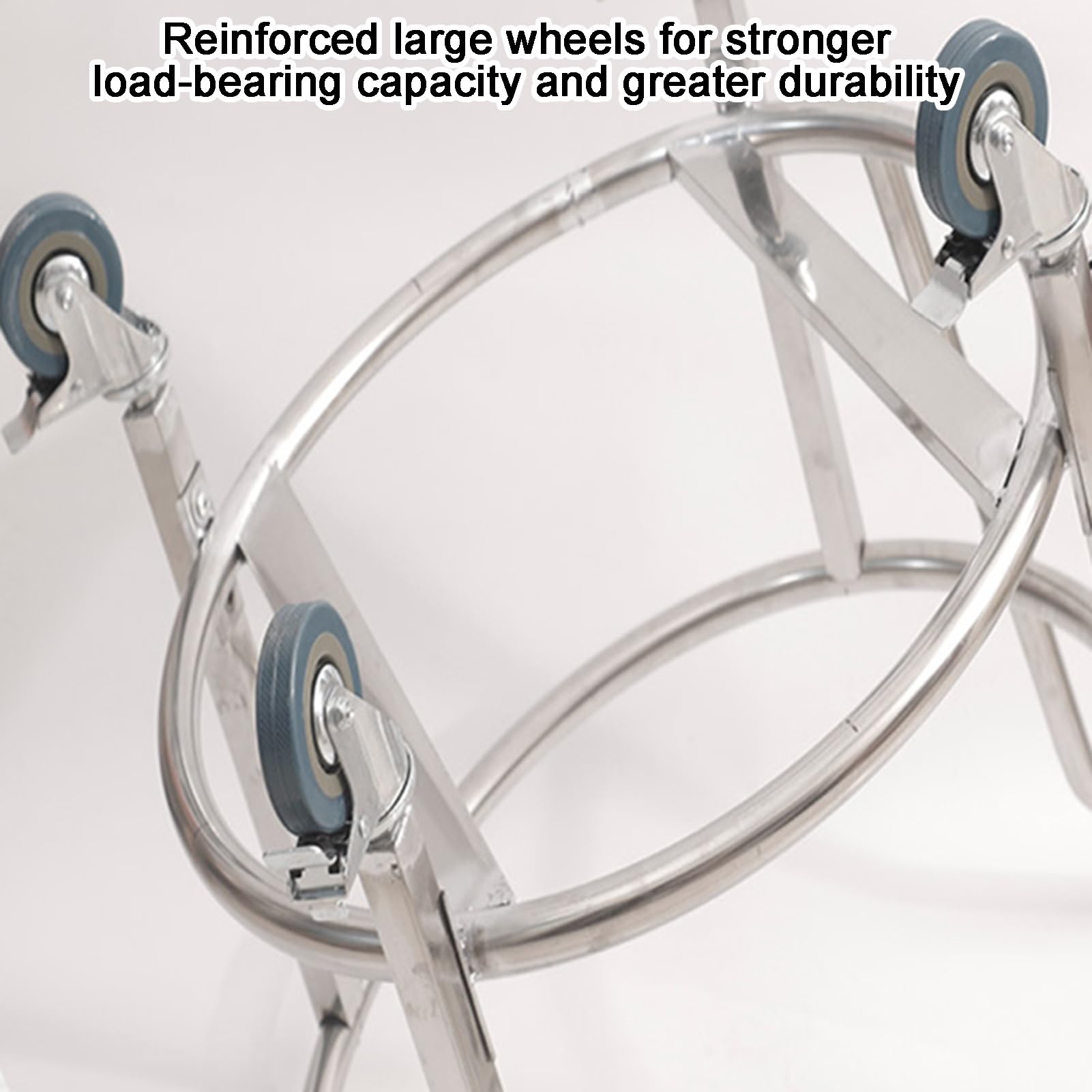 Estante para ollas de Acero Inoxidable Resistente con Ruedas - Soporte móvil para bombonas de Gas y Cubos de Almacenamiento, Cubos de Leche (55x55x51cm) - Organizador Duradero
