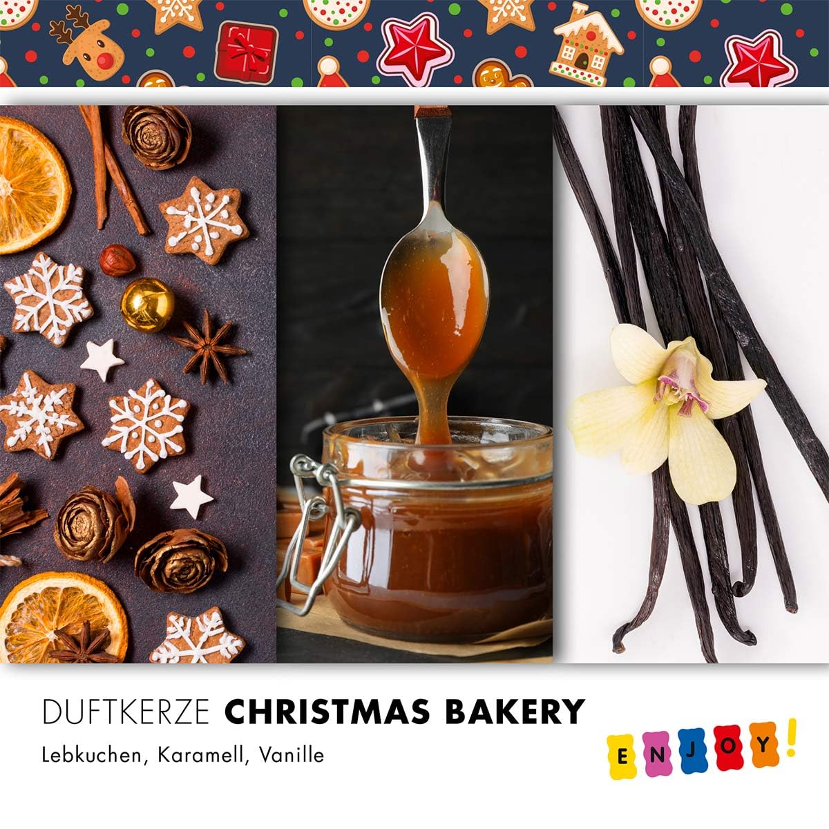 Haribo Candela Profumata in Barattolo Con Coperchio | Christmas Bakery | Natale | Lunga Durata (100 h) | Marrone | Grande (510 g)