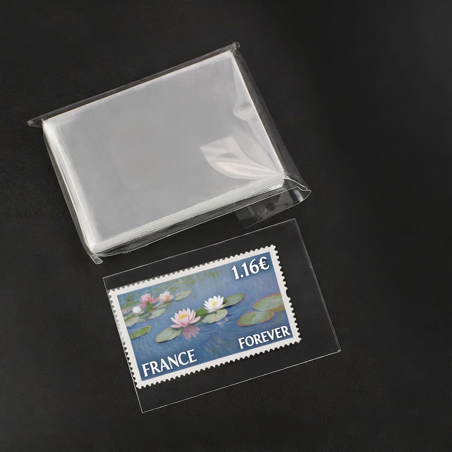 800Pcs 8 Sizes OPP Stamp Protection Bags, Stamp Collecting Supplies, Clear Stamp Storage Pocket Sleeves for Collection, Philatelic Storage and Display, Thickness 3 Mils