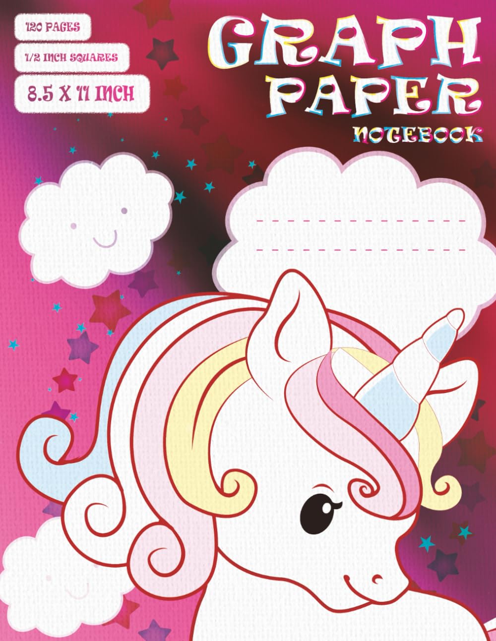 Graph Paper for Kids: Math Composition Notebook for Kids 1/2 inch squares / Handwriting Paper Notebook for Kids / Large Graph Paper for Kindergarten