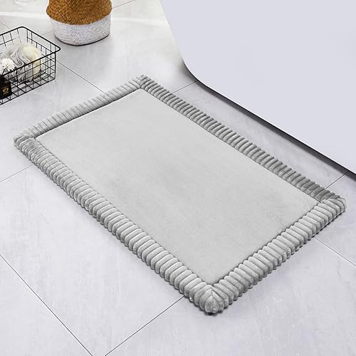 Miniatura 17 de SWEMSTAR Alfombras de baño gruesas de espuma viscoelástica, antideslizantes, de secado rápido, absorbentes, lavables, de microfibra para el suelo, 1