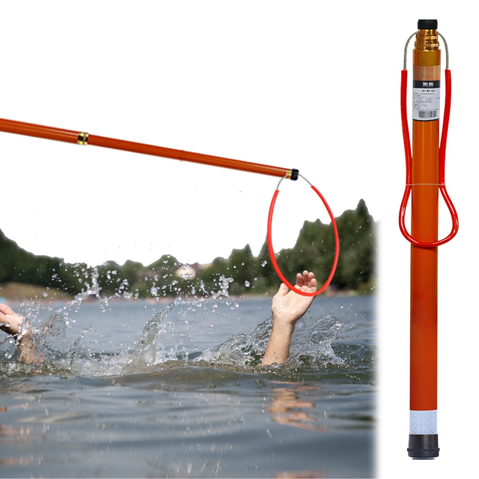 GHHVFEC Telescopic Pool Safety Hook, Lightweight Emergency Rescue Pole for Water Parks/Swim Club/Beach, Retrieve Floating Objects/Struggling Swimmers