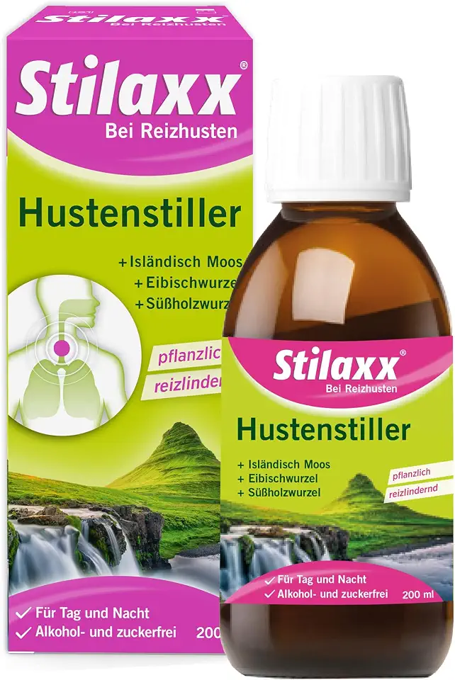 Stilaxx Hustenstiller 200 ml bei Reizhusten - lindert sofort & lang anhaltend - bei Tag & Nacht - ab 10 Jahren