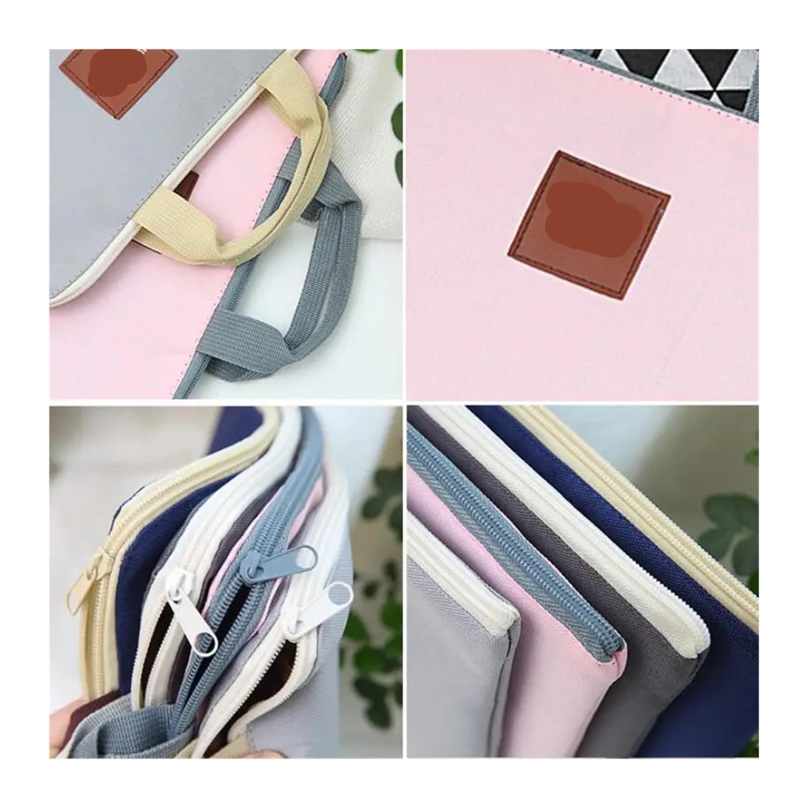 6pcs Paper Portable Pocket Bill File Folder Office & School Supplies Storage Document Holder Fabric Pouch Package Per Scrivania
