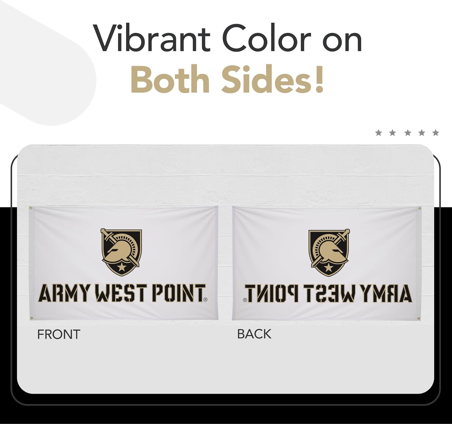 Army Black Knights College Sports Printed Flag - NCAA Licensed - Nylon - School Banner (White) (3' x 5')