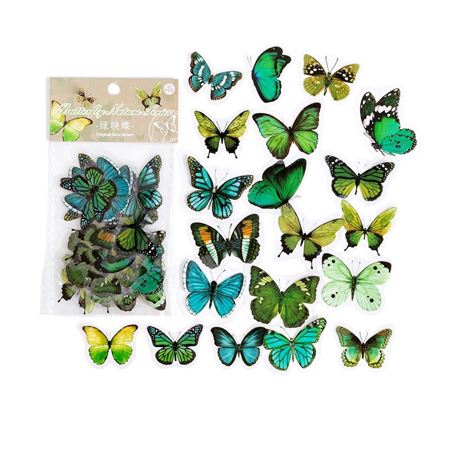 320Pcs Buttery Theme Sticker Waterproof PET for Scrapbook Journal Notebook Diaries Phone Cover Laptop Snowboard Clear Pet for Journaling