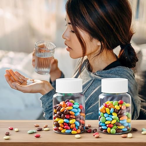 Miniatura 5 de Botella de píldora transparente, 30 unidades, botella de medicina, botella de reactivo vacía, recipientes químicos con tapas para medicina líquida