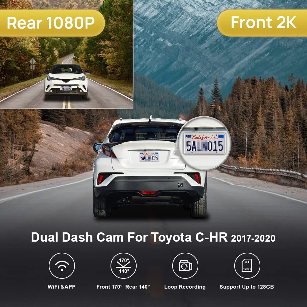 Amazon.com: Fitcamx 2K Front and Rear Dash Cam Suitable for Toyota