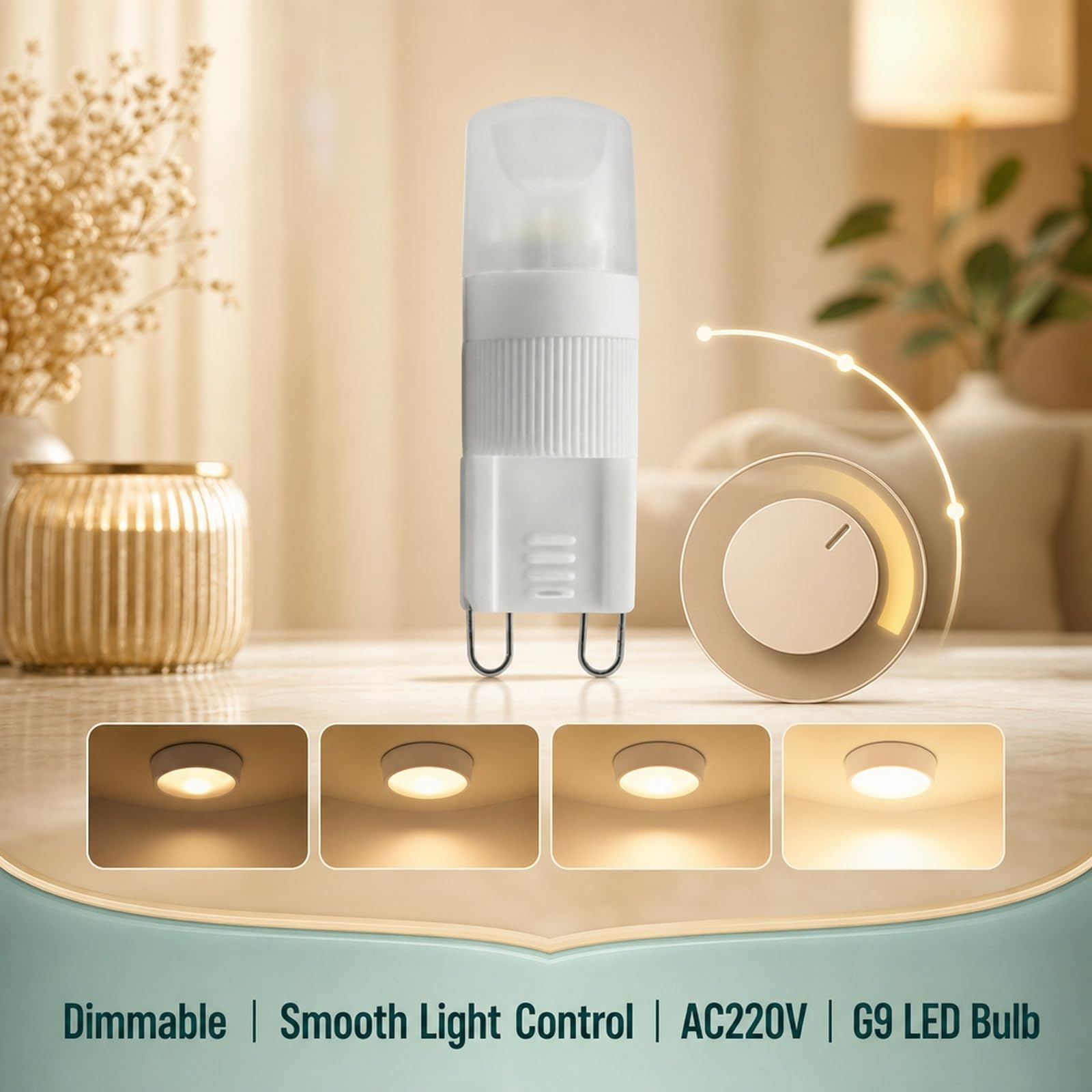 Bombillas LED G9 Regulables, 2W Equivalente 12W Halógena, Luz Fría 6000K, Ra≥80, Ahorro Energético, Larga Vida Útil, Candelabro Pasillo Iluminación Interior
