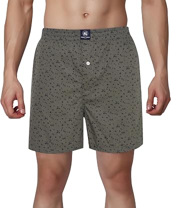Mens Boxers, 100% Cotton Boxers for Men, Breathable Mens Boxer Shorts, Printed Multicolor Men's Boxer