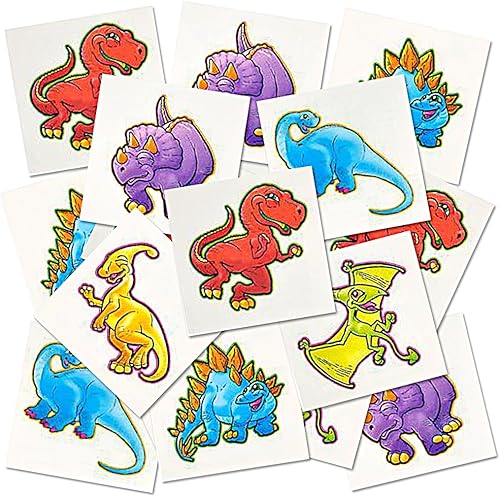 ArtCreativity Dinosaur Tattoos for Kids, Bulk Pack of 144, Non-Toxic 2 Inch Temporary Dino Tats, Dinosaur Birthday Party Favors and Supplies, Goodie