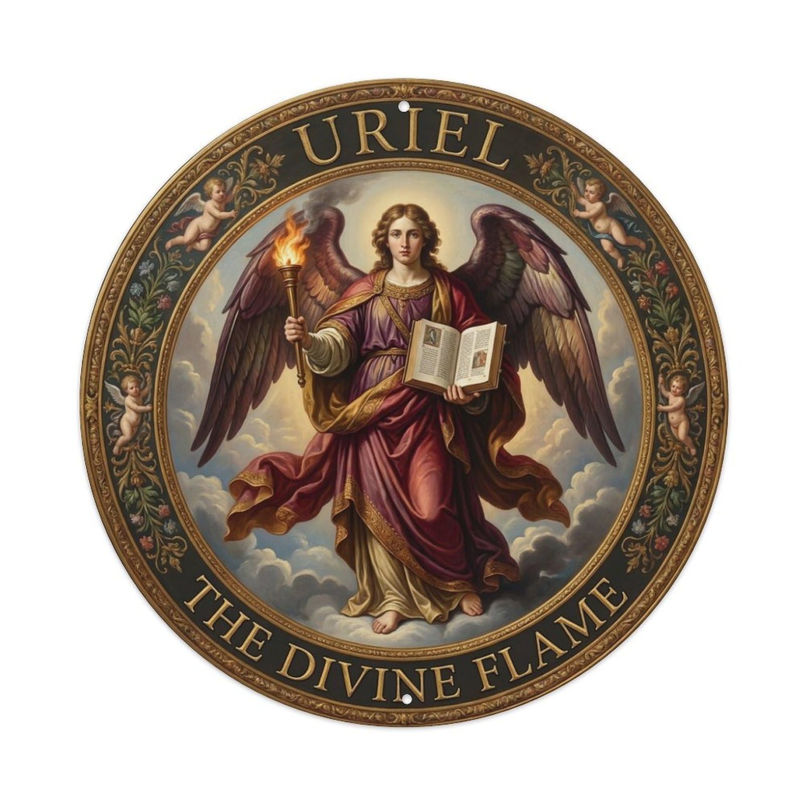 The Divine Flame Holy Fire Archangel Uriel Metal Tin Sign