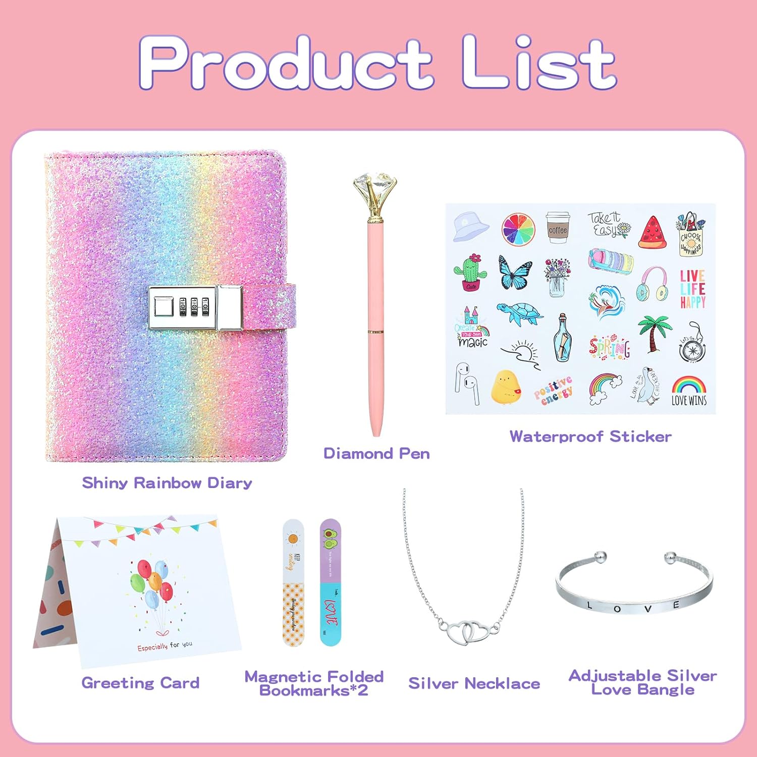 Diario Secreto Unicornio Niñas Candado- Kit Cuaderno, Libreta De Unicornio Personalizada Con Bolígrafo, Pulsera Y Bolsa - El Mejor Regalo Para Tu Hija De 3 A 14 Años