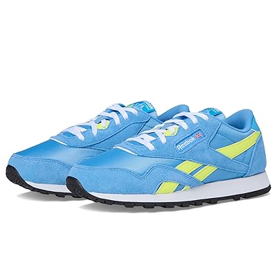 Reebok Kids Classic Nylon (Big Kid) Kids Shoes Essential Blue/Solar Acid Yellow/Blue