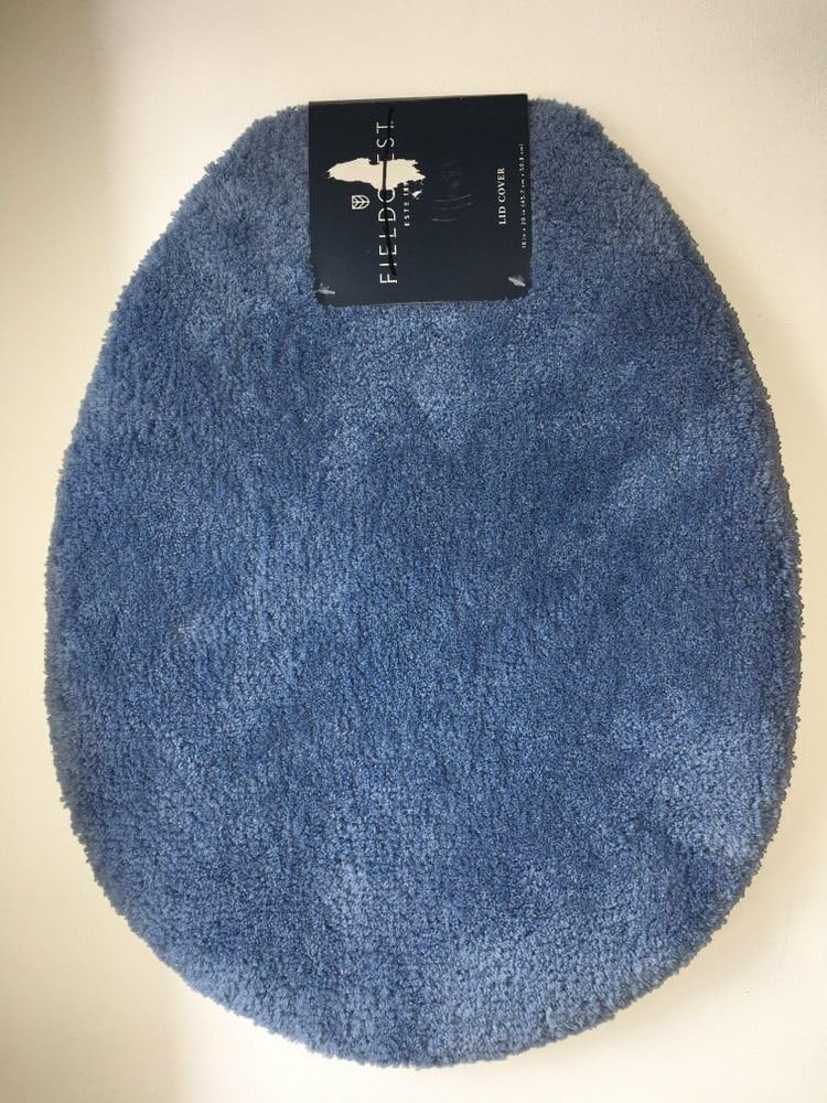 Fieldcrest Luxury Bathroom Elongated Toilet Lid Cover Kettle Blue 18"x20" Home