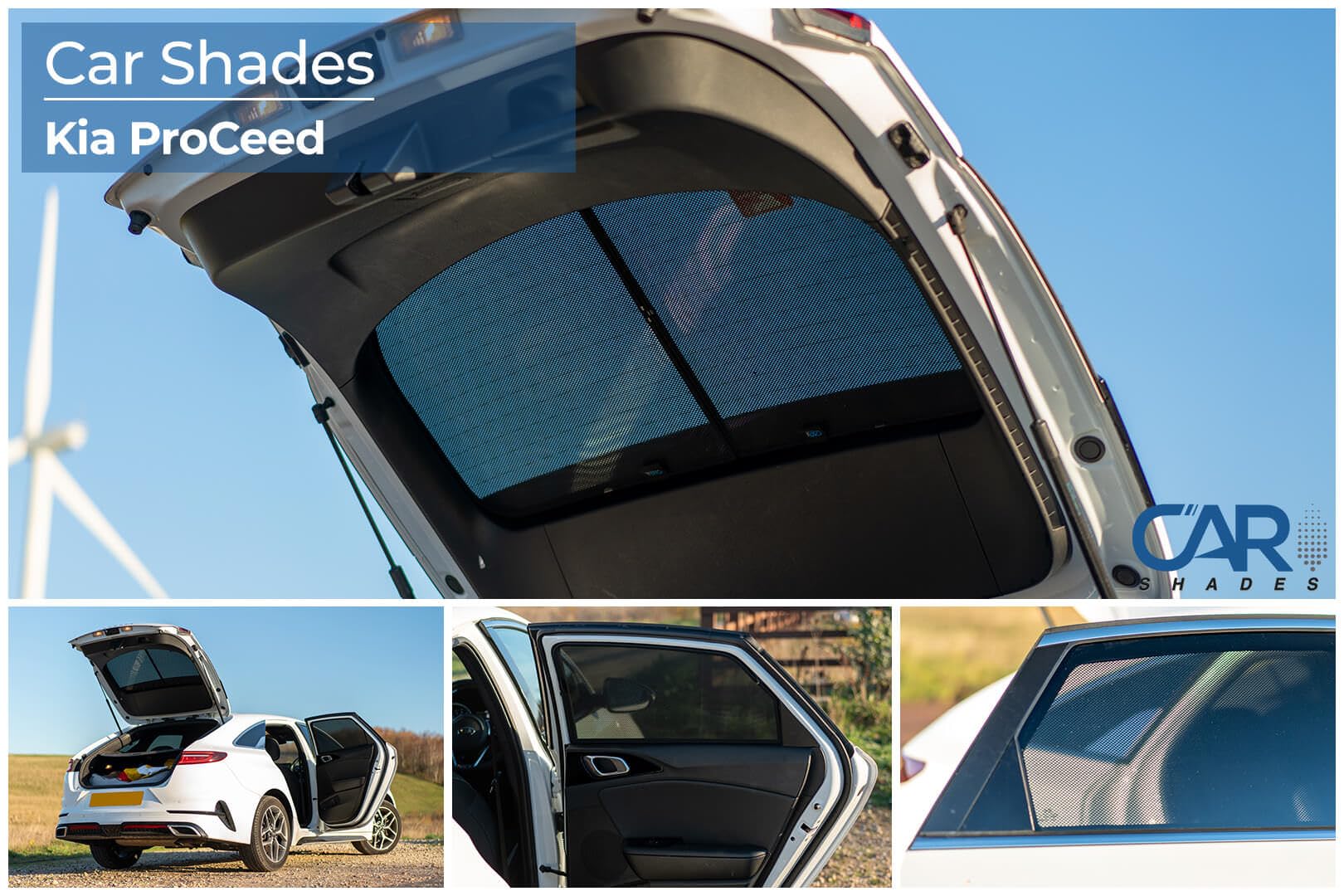 CAR SHADES Juego Compatible con Kia ProCee'd (CD) Shooting Brake 2018- (6-Partes) cortinillas Parasol a Medida