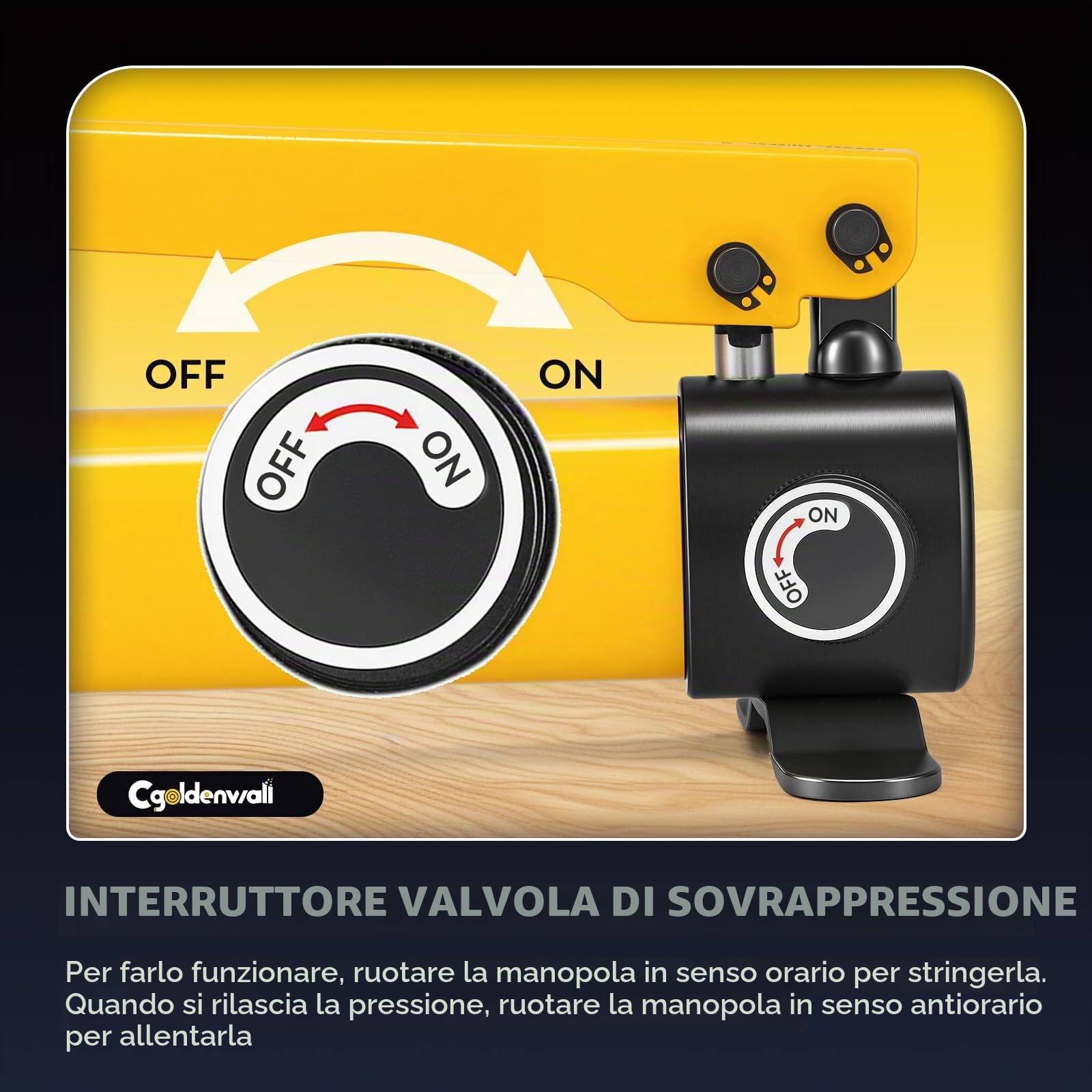 CGOLDENWALL CP-180 Pompa Idraulica Manuale, Alta Pressione 60kg/cm², Contenuto di Olio 400cc, con Lunghezza Tubo 0,8m, per Martinetti 10T/20T