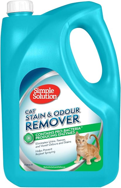 Simple Solution Cat Stain and Odour Remover | Enzymatic Cleaner with Pro-Bacteria Cleaning Power - 4 Litres