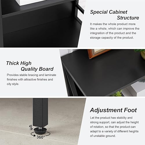 Miniatura 7 de HOMISSUE Estantería de 6 niveles, estantería de metal de madera rústica, estantería abierta independiente, estantería alta industrial para oficina