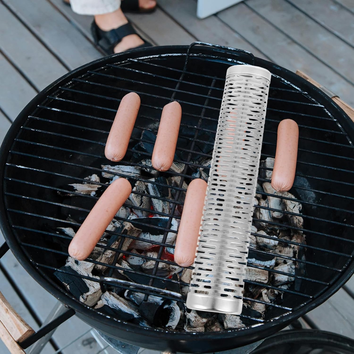 Mipcase 2pcs Smoker for Gas Grill Reusable Smoking Tube Wear-resistant Grilling Tube Outdoor Grilling Tool