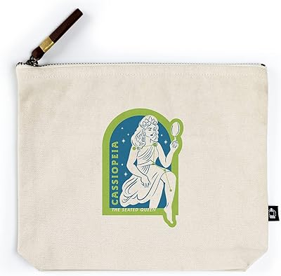 Lantern Press Drawings in The Stars Collection, Cassiopeia, The Seated Queen Constellation, Contour (100% Cotton Canvas Travel Accessory Go Bag)