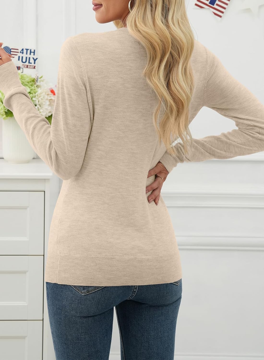 EVALESS Spring Sweaters for Women 2026 Trendy Wool Blend Sweaters Long Sleeve Crewneck Spring Outfits Pullover Sweater Tops - Image 6