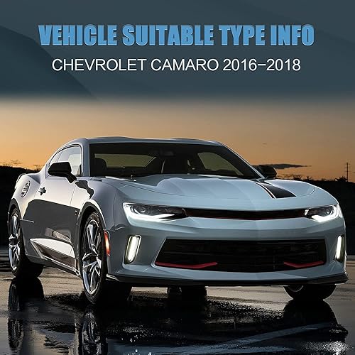 Miniatura 2 de VLAND Conjunto de faros y luces traseras para Chevrolet Camaro 6 generación 2016-2018 (LT, SS, RS, ZL, LS) con animación de inicio, rojoblanco y
