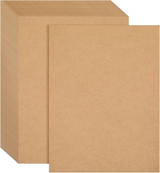 96 Sheets Brown Kraft Cardstock Paper 176GSM for Crafts, Invitations, Menus 8.5 x 11 In